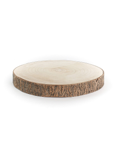 wooden rustic slice with bark