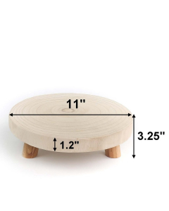 wood slice stand with pedestal