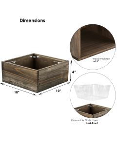 wooden square planter box