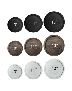 Wood Tray Collection – 3 Sizes (9"/11"/13") & 3 Color for Rustic Home Decor- Pack of 10