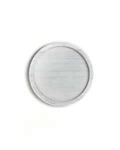 Round White Wood Tray for Candles & Decoration