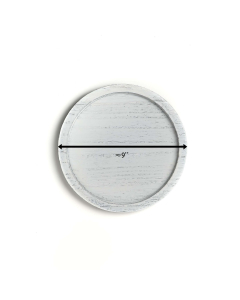 Round White Wood Tray for Candles & Decoration