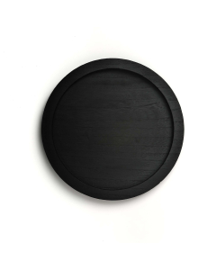 Black Round Wood Tray for Candles & Decoration