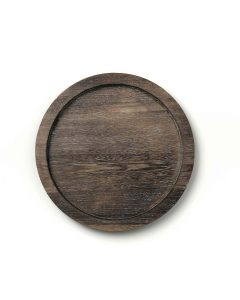 Brown Round Wood Tray for Candles & Decoration