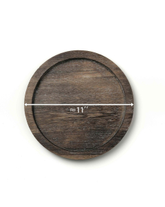 Brown Round Wood Tray for Candles & Decoration