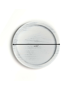 White Round Wood Tray for Candles & Decoration
