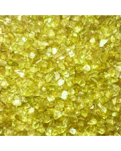 Yellow Crushed Glass Gravel Vase Filler, Approx. 42 Cups/LB (Wholesale 28 LBS/Case)