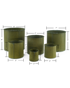 zinc metal planters set of 6 pcs