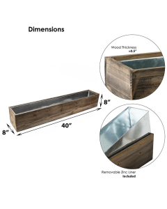 40 inches long rectangle planter box