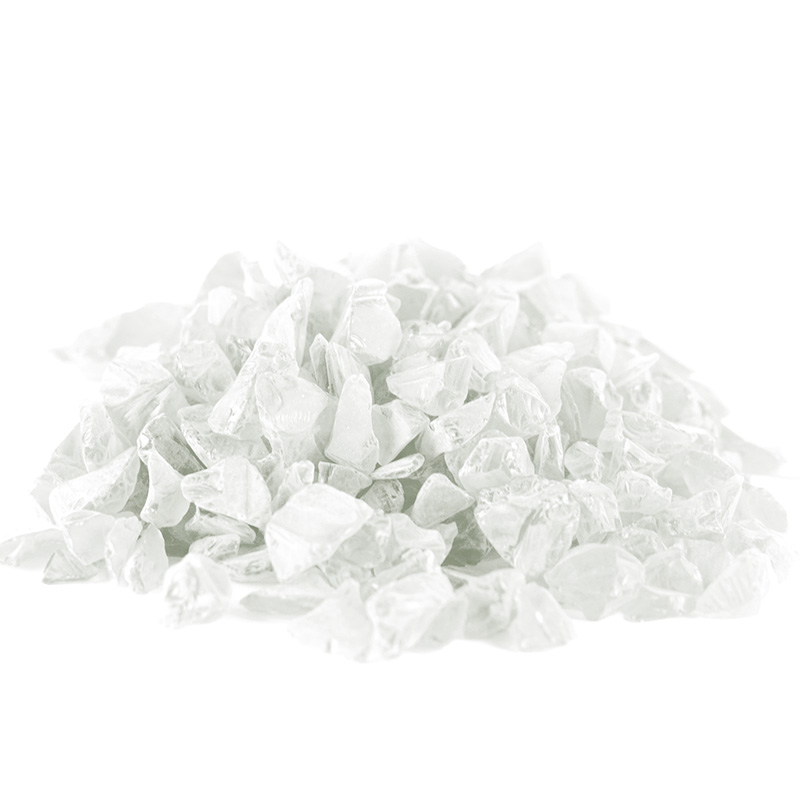 Frosted Clear Crushed Sea Glass Vase Filler, 1.5 Cups/LB (Wholesale 28  LBS/Case)